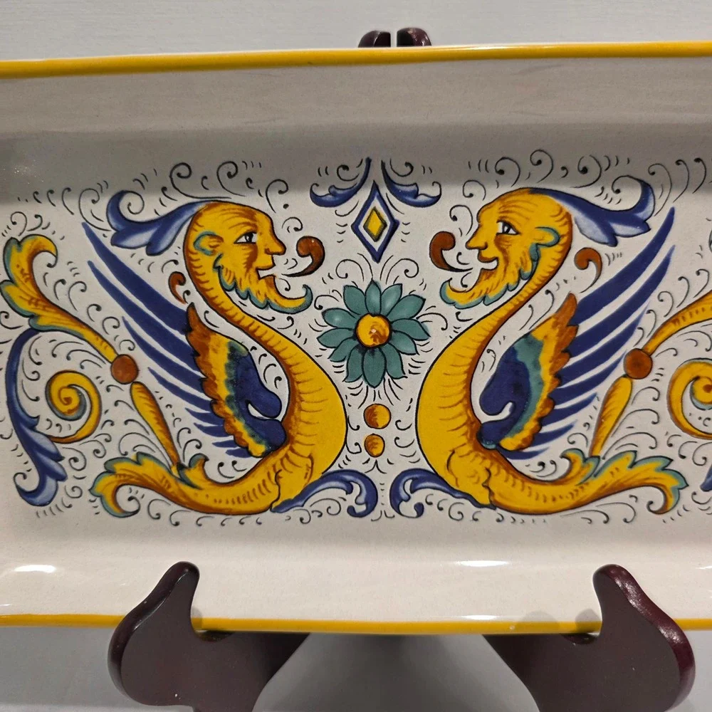Deruta Raffaellesco Dragon Platter Serving‎ Tray Made in Italy
